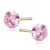 Cercei argint placati cu aur galben cu pietre 7mm roz DiAmanti 1CO7EG_LP-DIA Cercei argint placati cu aur galben cu pietre 7mm roz DiAmanti 1CO7EG_LP-DIA